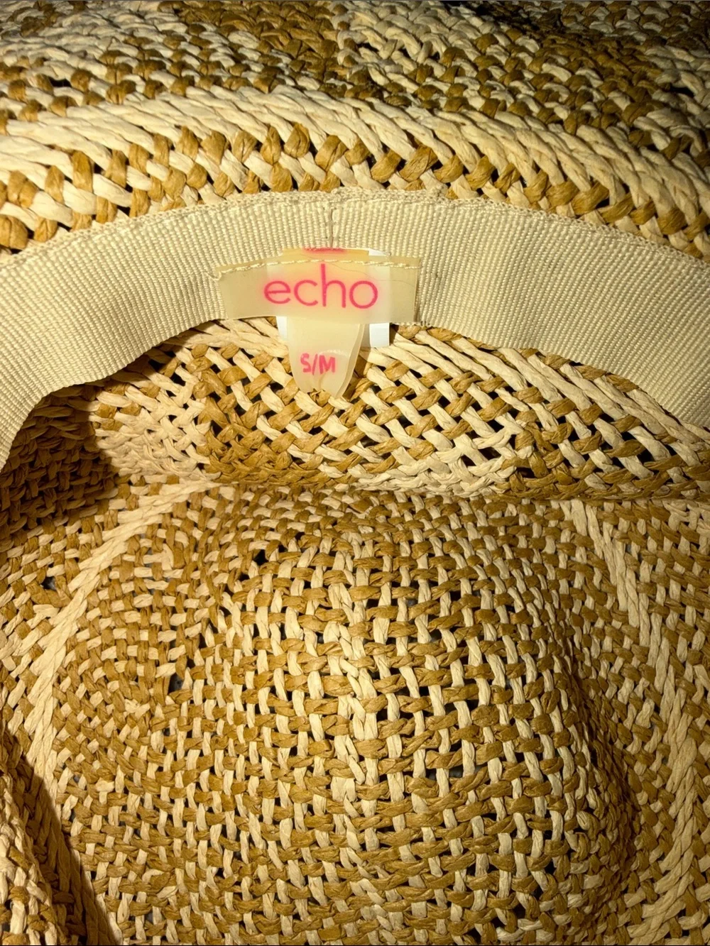 Echo Natural Straw Wide-Brim Hat with Brown Band